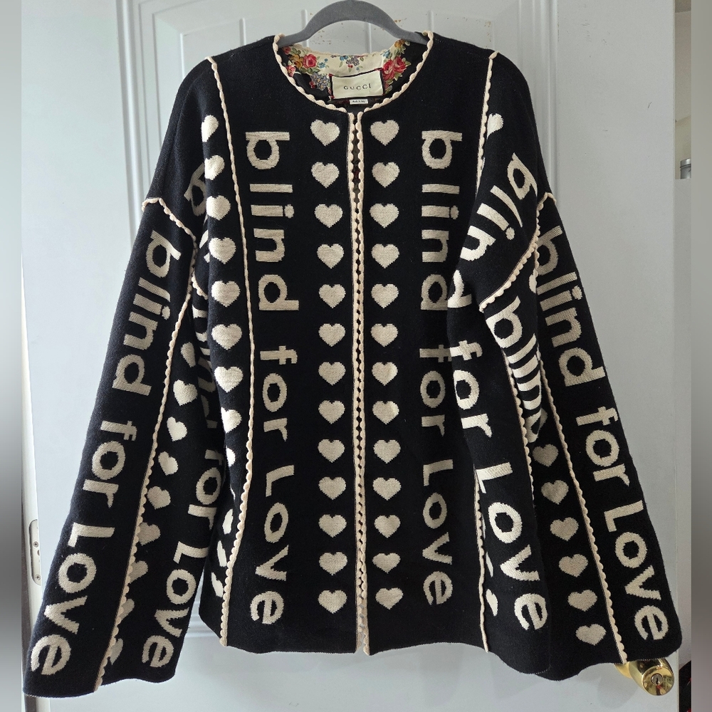 Gucci Blind For Love Wool Cardigan Runway